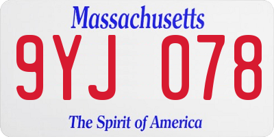 MA license plate 9YJ078