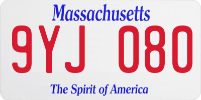 MA license plate 9YJ080
