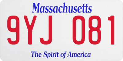 MA license plate 9YJ081