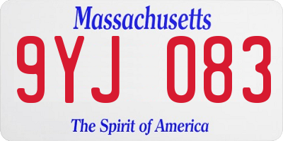 MA license plate 9YJ083