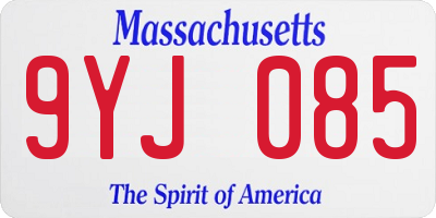 MA license plate 9YJ085