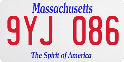 MA license plate 9YJ086