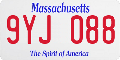 MA license plate 9YJ088