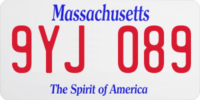 MA license plate 9YJ089