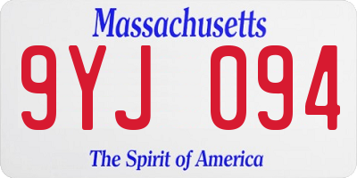 MA license plate 9YJ094