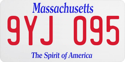 MA license plate 9YJ095