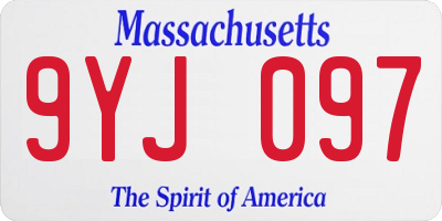 MA license plate 9YJ097