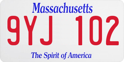 MA license plate 9YJ102