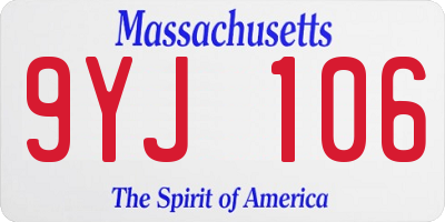 MA license plate 9YJ106