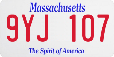 MA license plate 9YJ107