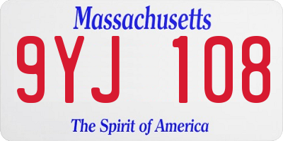 MA license plate 9YJ108