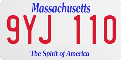 MA license plate 9YJ110