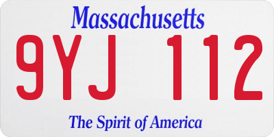 MA license plate 9YJ112