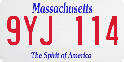 MA license plate 9YJ114