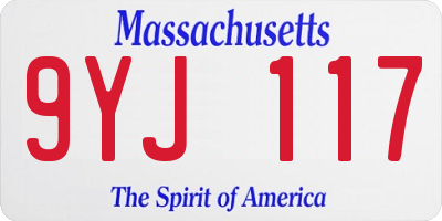 MA license plate 9YJ117