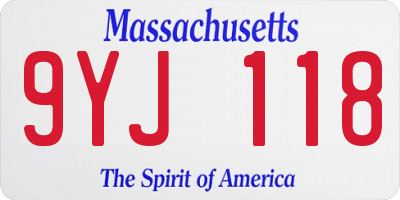 MA license plate 9YJ118