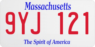 MA license plate 9YJ121