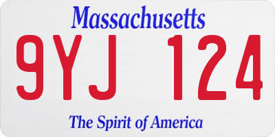 MA license plate 9YJ124