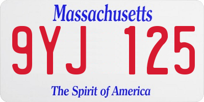MA license plate 9YJ125