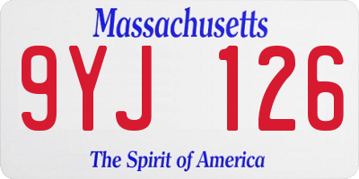 MA license plate 9YJ126