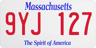 MA license plate 9YJ127