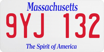 MA license plate 9YJ132