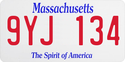 MA license plate 9YJ134