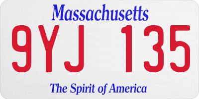 MA license plate 9YJ135