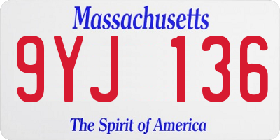 MA license plate 9YJ136
