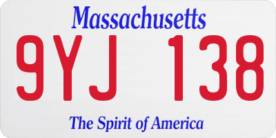MA license plate 9YJ138