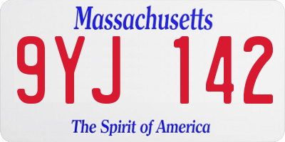 MA license plate 9YJ142