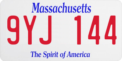 MA license plate 9YJ144