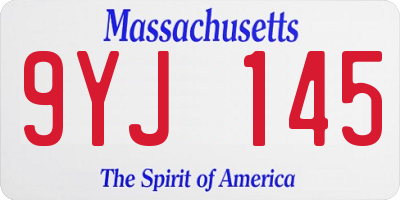 MA license plate 9YJ145