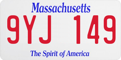 MA license plate 9YJ149