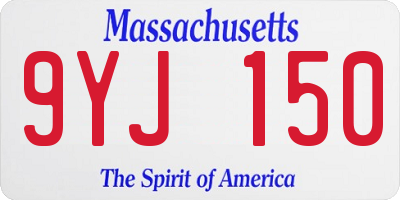 MA license plate 9YJ150