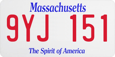 MA license plate 9YJ151