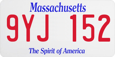MA license plate 9YJ152