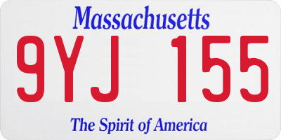 MA license plate 9YJ155