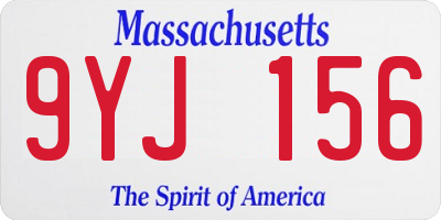 MA license plate 9YJ156