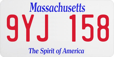 MA license plate 9YJ158