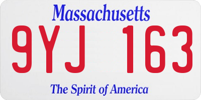 MA license plate 9YJ163