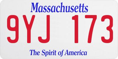MA license plate 9YJ173
