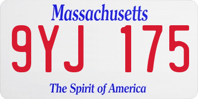 MA license plate 9YJ175