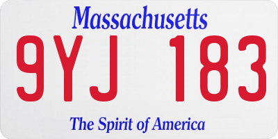 MA license plate 9YJ183