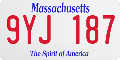 MA license plate 9YJ187