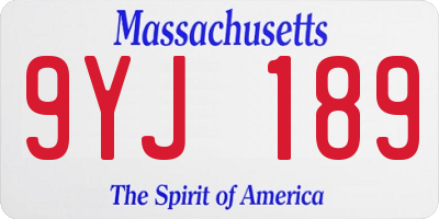 MA license plate 9YJ189