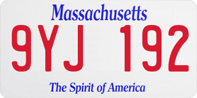 MA license plate 9YJ192