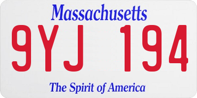 MA license plate 9YJ194