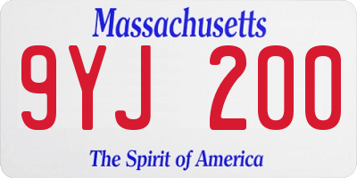 MA license plate 9YJ200