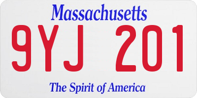 MA license plate 9YJ201